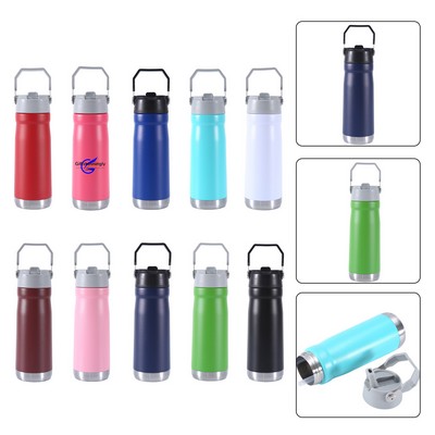 22 oz. Stainless Steel Straw Water Bottle